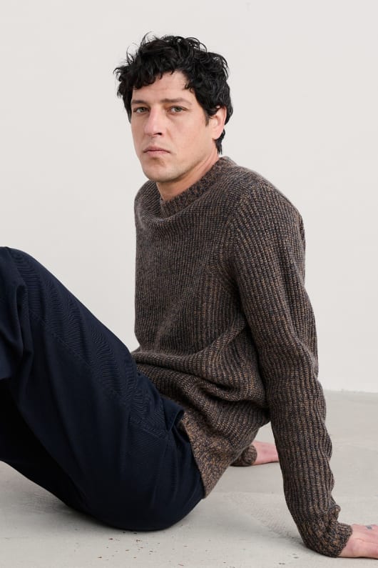 seasalt cornwall Men's Wheelwright Ribbed Lambswool Blend Jumper