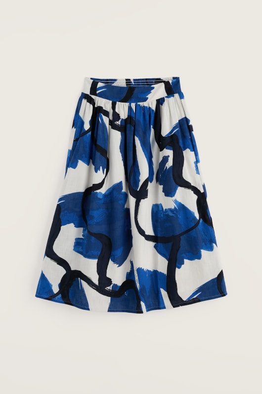 Seasalt Cornwall Mevagissey Midi Skirt In Organic Cotton