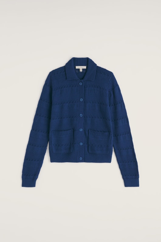 Seasalt Cornwall Nut Lane Organic Cotton Collared Cardigan