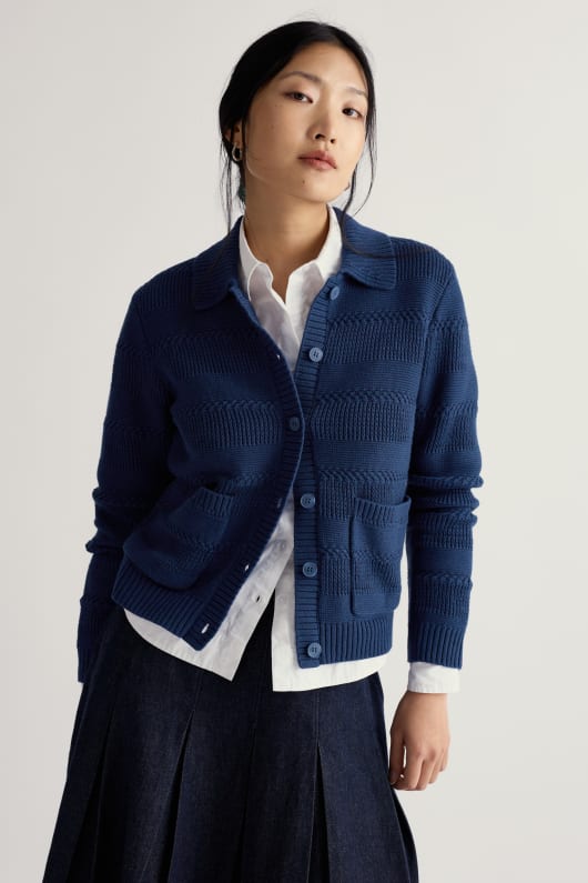 seasalt cornwall Nut Lane Organic Cotton Collared Cardigan