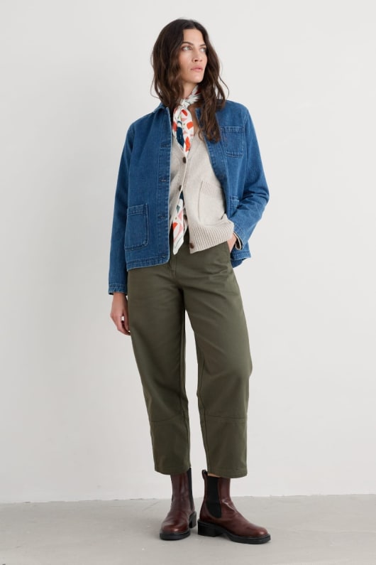 seasalt cornwall Painted Forms Organic Cotton Tapered Trousers