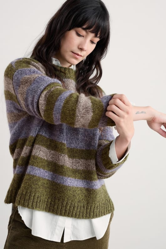 Seasalt Cornwall Painter Striped Jumper Contains Mohair