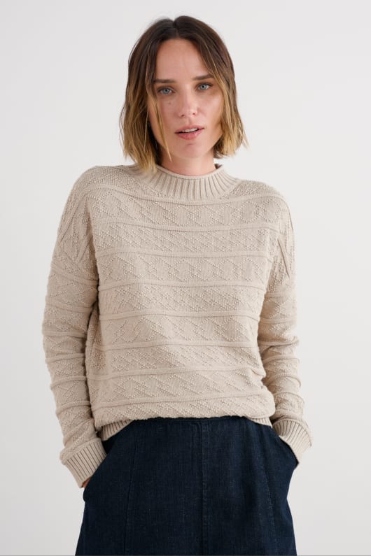 Seasalt Cornwall Penkestle Knitted Jumper Contains Recycled Cotton