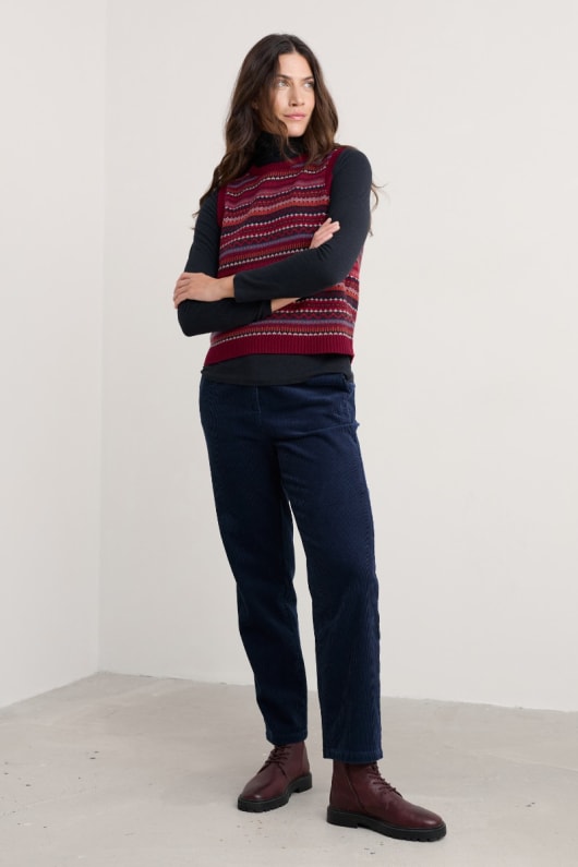 Seasalt Cornwall Percella Cove Fair Isle Knitted Vest