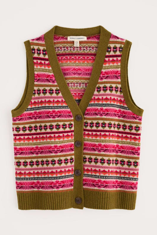 Seasalt Cornwall Percella Cove Merino Wool Waistcoat Vest