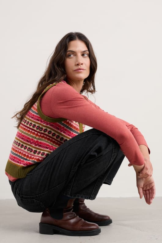 Seasalt Cornwall Percella Cove Merino Wool Waistcoat Vest