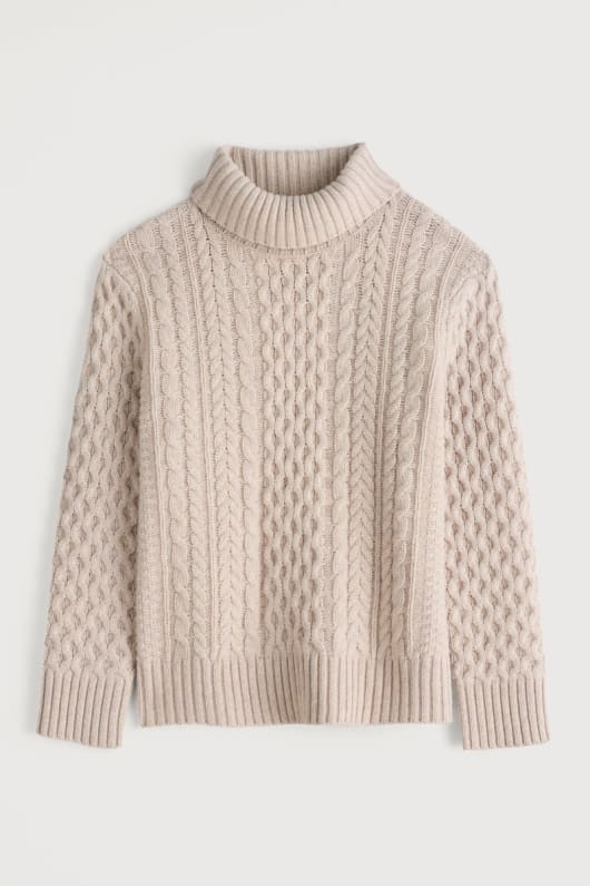 Seasalt Cornwall Pine Forest Cable Knit Merino Jumper