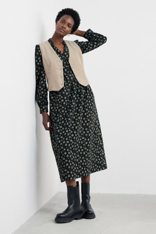 Seasalt Cornwall Pinpoint Fitted Corduroy Waistcoat