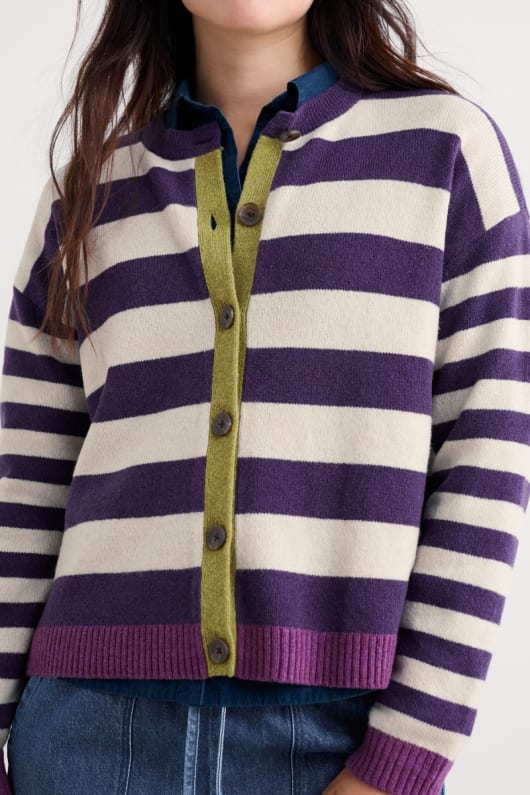 seasalt cornwall Pinwell Striped Cardigan Made With Lambswool