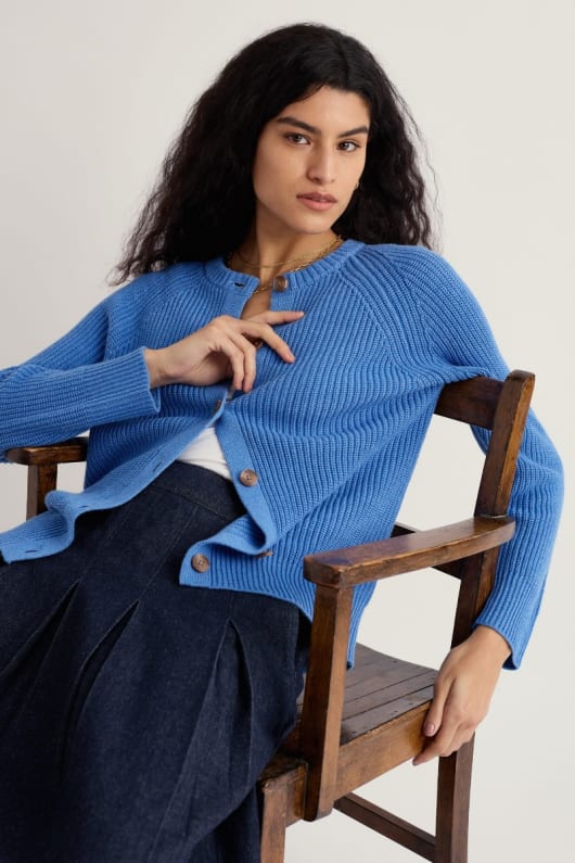 seasalt cornwall Potters Meadow Organic Cotton Knitted Cardigan