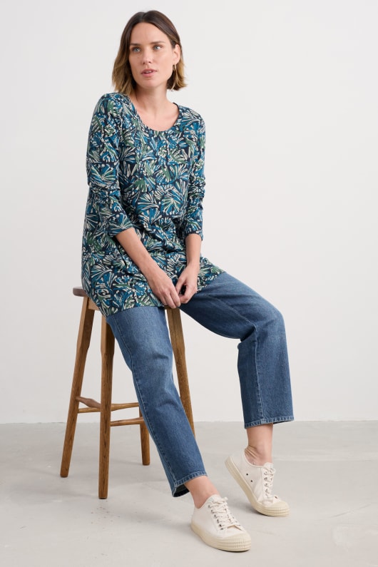Seasalt Cornwall Screenprint Long Sleeve A-Line Tunic