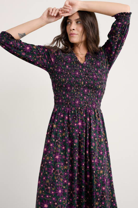 Seasalt Cornwall Sea Sound Jersey V-Neck Midi Dress