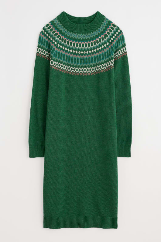 Seasalt Cornwall Bird Ring Fair Isle Knitted Dress
