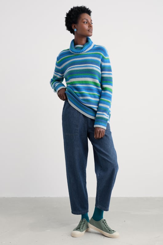 Seasalt Cornwall Braque Striped Jumper With Wool
