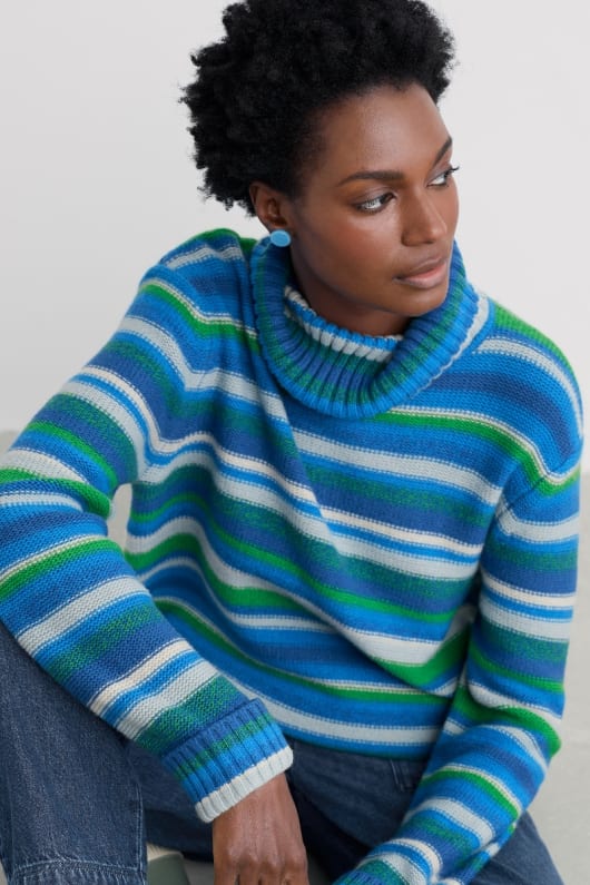 seasalt cornwall Braque Striped Jumper with Wool