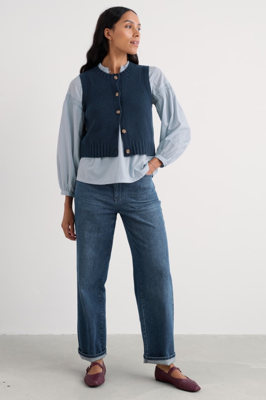 Seasalt Cornwall Derwenn Button Down Vest