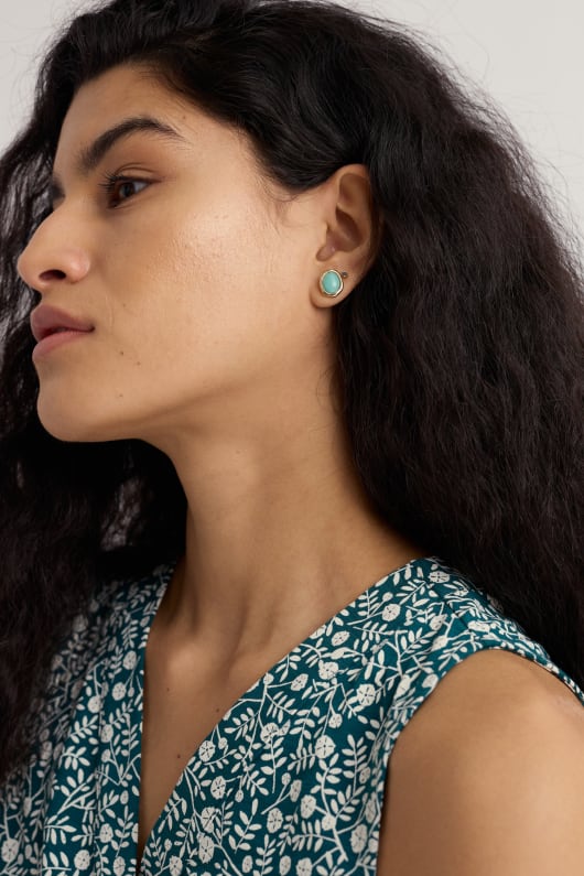 Seasalt Cornwall Dewi Brass Stud Earrings