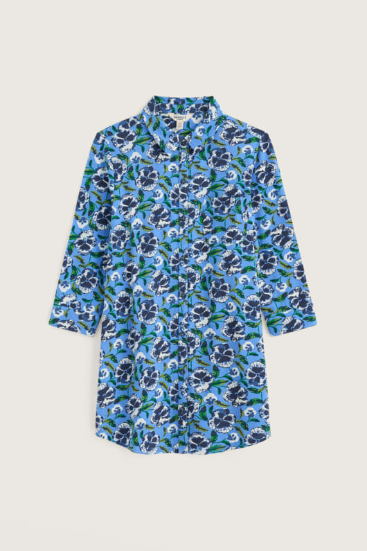 Seasalt Cornwall Dove Plant 3/4 Sleeve Tunic