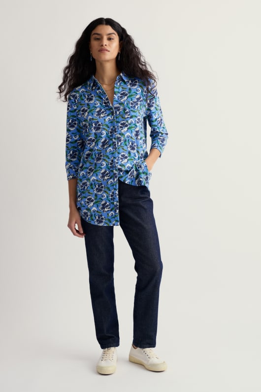 Seasalt Cornwall Dove Plant 3/4 Sleeve Tunic