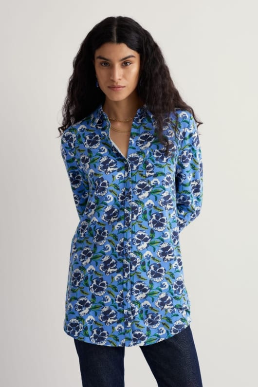 seasalt cornwall Dove Plant 3/4 Sleeve Tunic
