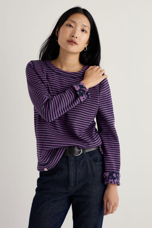 Seasalt Cornwall Gwennol Jacquard Jersey Top