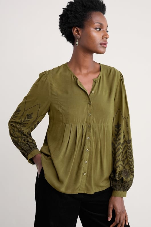 seasalt cornwall High Woods Blouson Sleeve Shirt