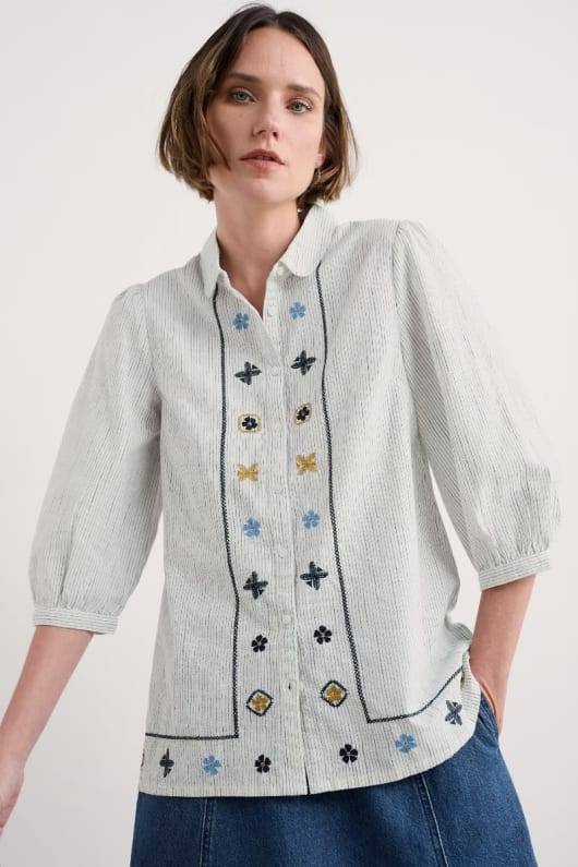 seasalt cornwall Hope Cottage Embroidered Blouse