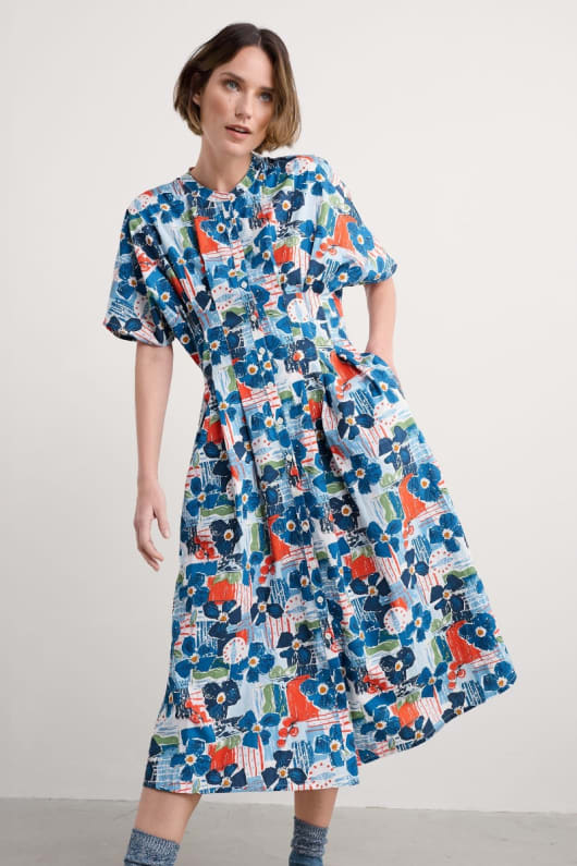 seasalt cornwall Lamorna Pleated Midi Dress