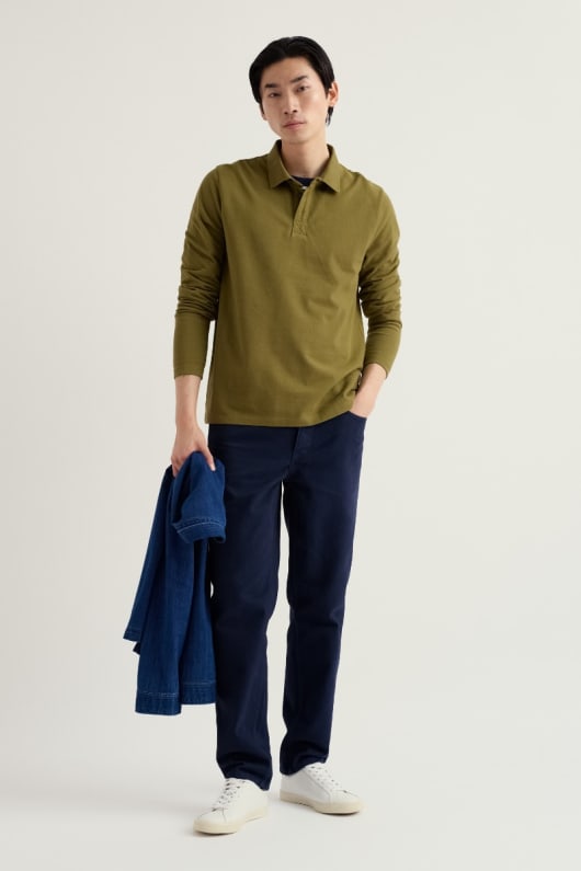 Seasalt Cornwall Men's Balefire Long Sleeve Polo