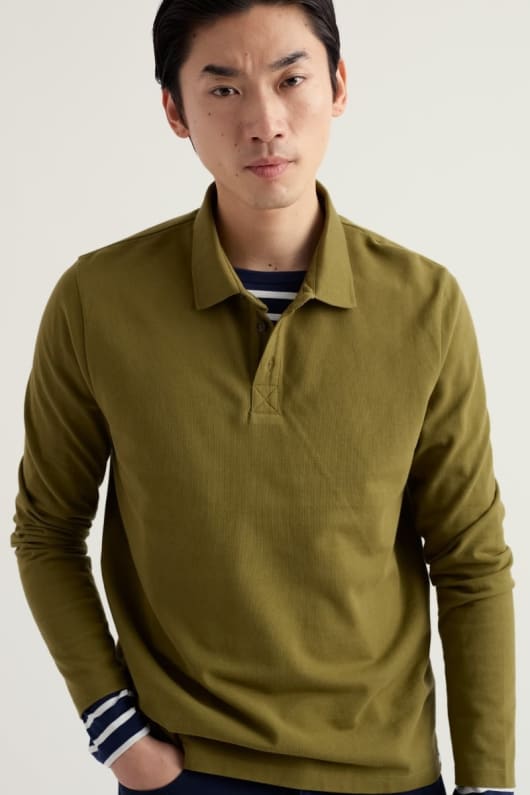 seasalt cornwall Men's Balefire Long Sleeve Polo