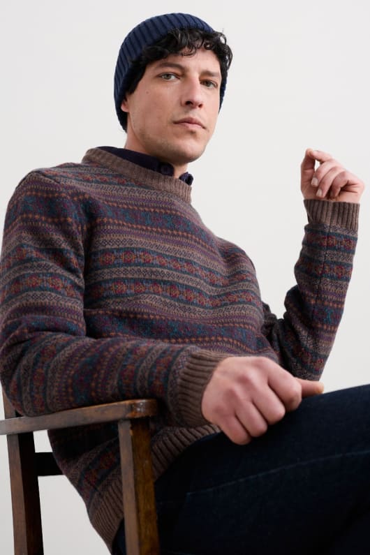 Seasalt Cornwall Men's Carracks Fair Isle Jumper