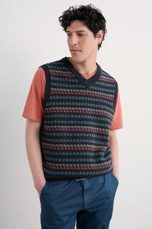 seasalt cornwall Men's Fair Isle Walt Vest