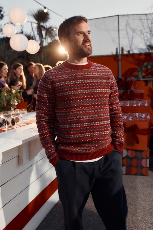 seasalt cornwall Men's Halyard Fair Isle Jumper