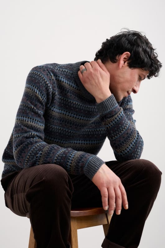 seasalt cornwall Men's Polventon Fair Isle Jumper