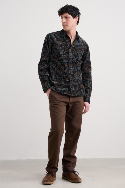 Seasalt Cornwall Men's Shoreman Printed Cord Shirt