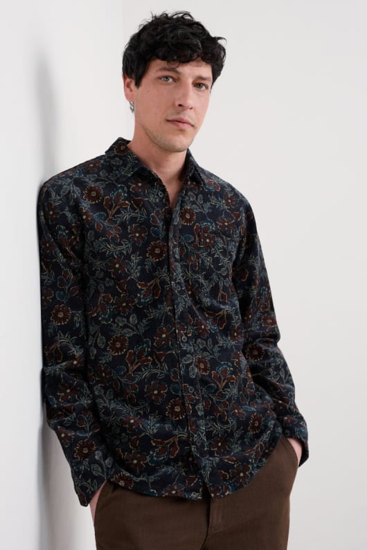 seasalt cornwall Men's Shoreman Printed Cord Shirt