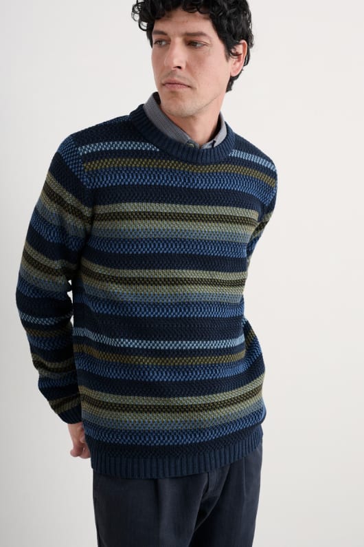 seasalt cornwall Men's Tynwen Striped Jumper