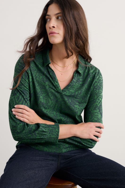 seasalt cornwall Misty Sky Organic Cotton Shirt