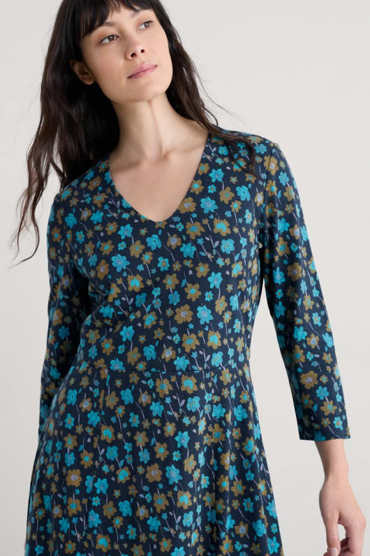 Seasalt Cornwall Nancy 3/4 Sleeve Jersey Dress