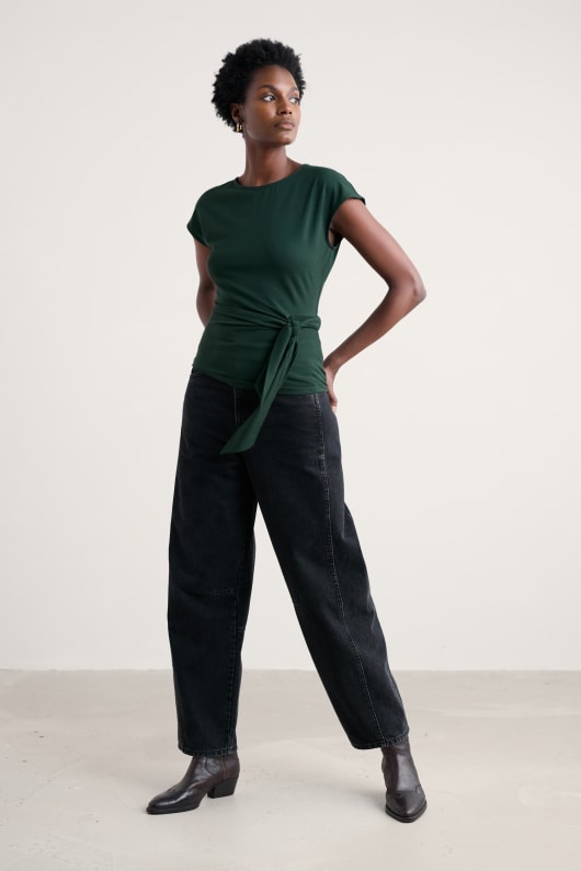 Seasalt Cornwall Oak Fern Top With Self-Tie Waist