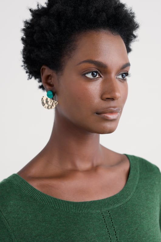 Seasalt Cornwall Rosenannon Crescent Drop Earrings