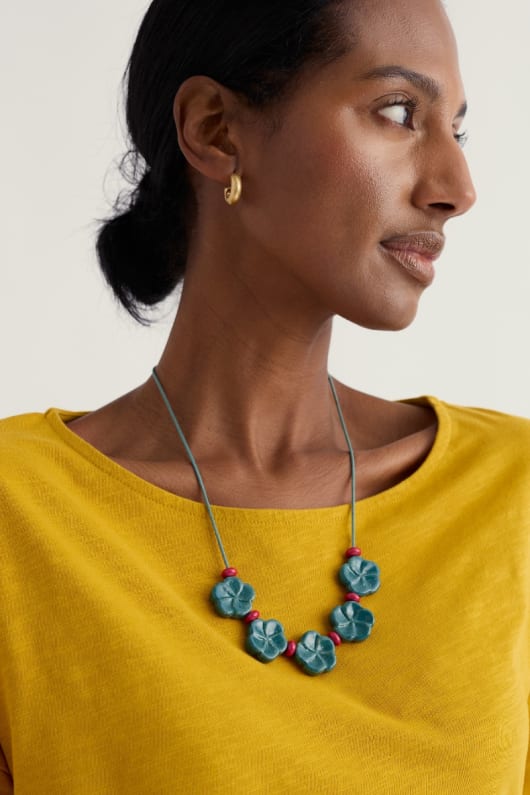 seasalt cornwall Rosid Ceramic Beaded Necklace