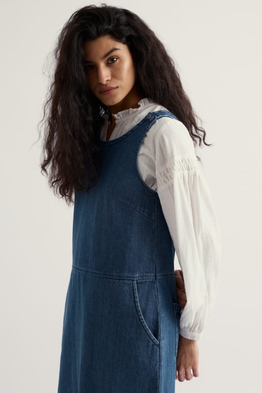 Seasalt Cornwall Salt Weave Knee Length Pinafore