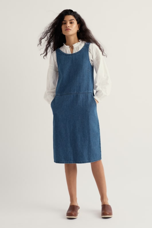 Seasalt Cornwall Salt Weave Knee Length Pinafore