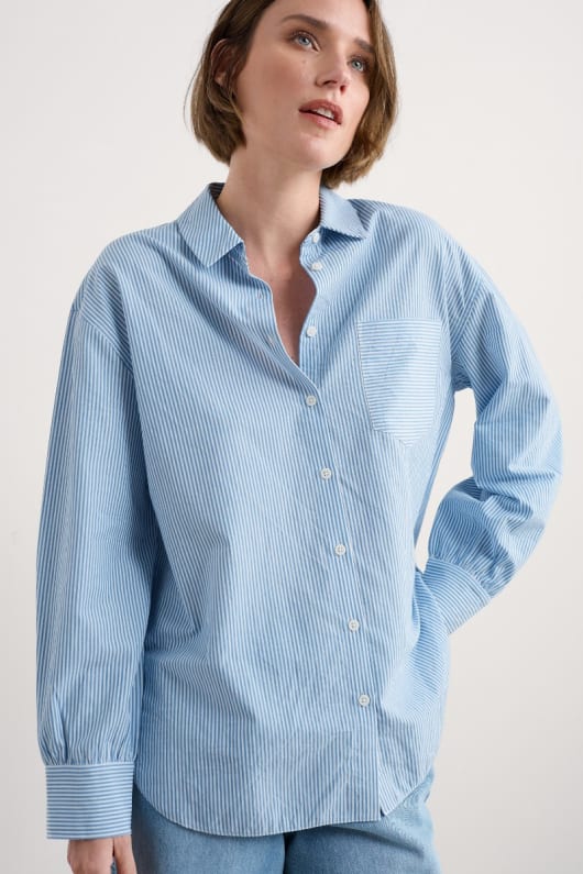 seasalt cornwall Sea Path Oversized Poplin Shirt