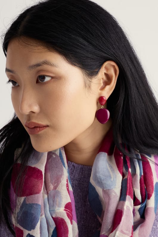 Seasalt Cornwall Snowdrop Resin Bead Earrings