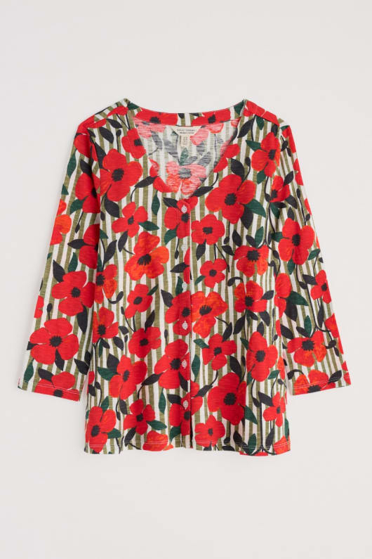 Seasalt Cornwall Studio Glass 3/4 Sleeve Top