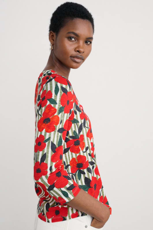 Seasalt Cornwall Studio Glass 3/4 Sleeve Top