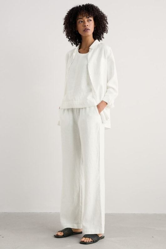 seasalt cornwall Tide Flow Wide Leg Linen Trousers