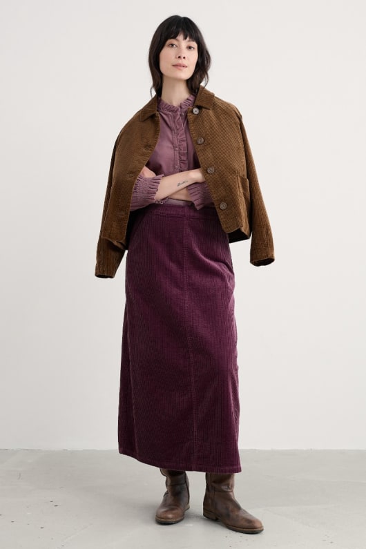 seasalt cornwall Window Wren Cord Midi Skirt